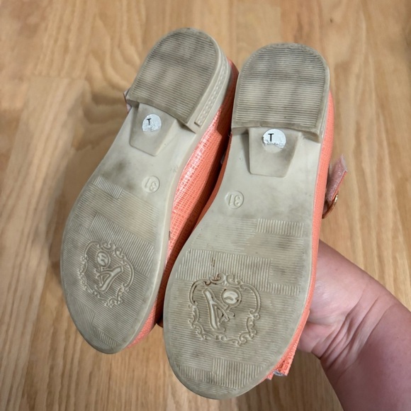 Pipperdoodles Pink Kids Shoes with Bow Detail Coral 31 Sz 13 US - Picture 5 of 6